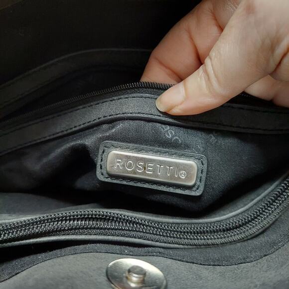 ☆☆SOLD☆☆ Rosetti Dark Gray Faux Leather Double Strap Shoulder Bag - Picture 10 of 11